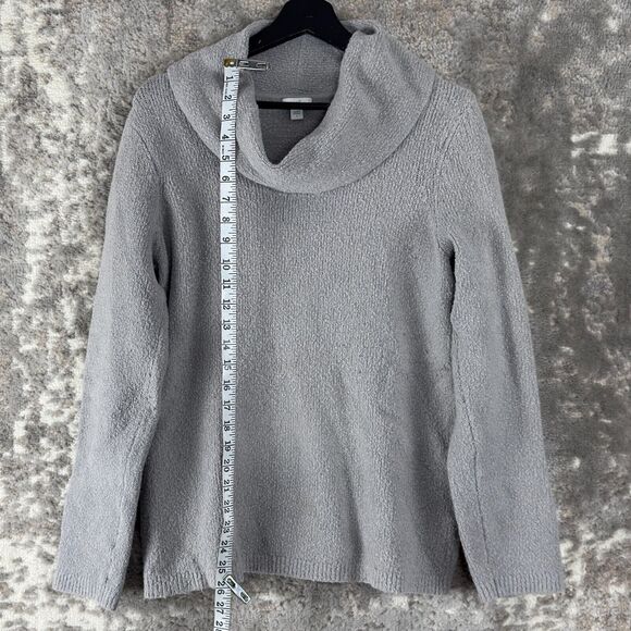 J Jill Womens Sz S Wool Cotton Blend Cowl Neck Sweater Gray Long Sleeve Pullover - Picture 2 of 8